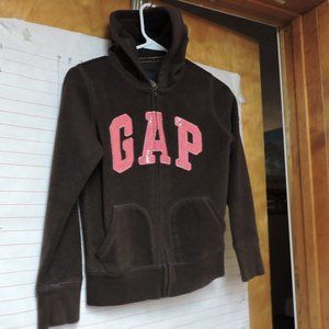 GAP KIDS zip up hoodie sz XL (12) brown & pink